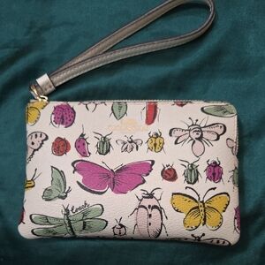 Coach Multicolor Insect Print Wristlet 6x4
